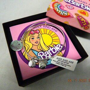 NEW Alex and Ani Bracelet “Coastin” Malibu Barbie 50th Anniversary Silver Bangle